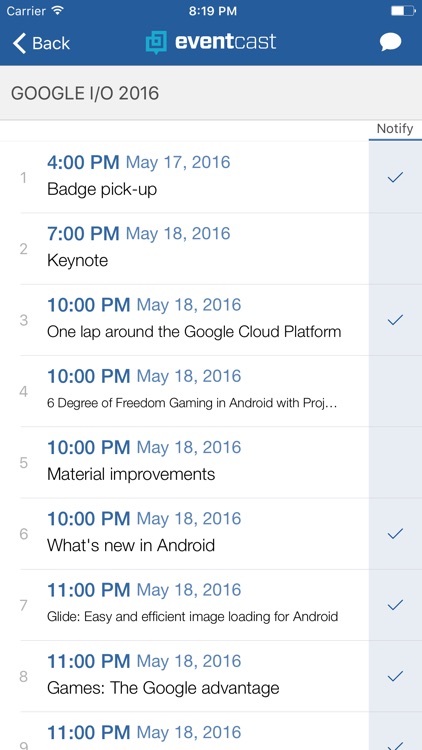 EventCast - the simplest event planner