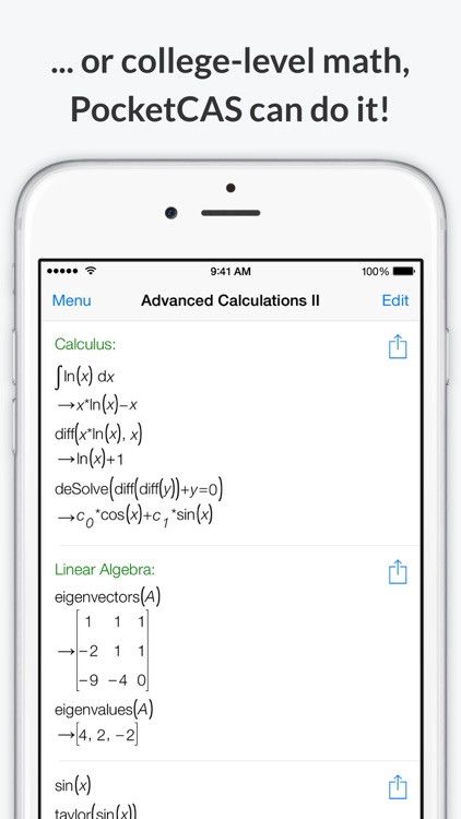 PocketCAS Mathematics Toolkit