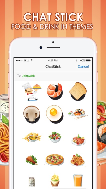 Food & Drink Emoji Photo Stickers Themes ChatStick