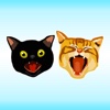 Scary Cat Face Stickers