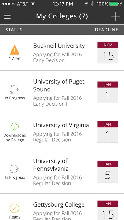 Common App onTrack