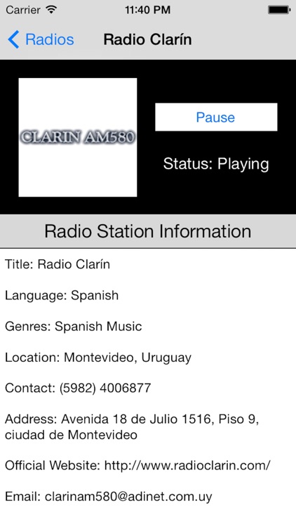 Uruguay Radio Live Player (Montevideo / Spanish / español)