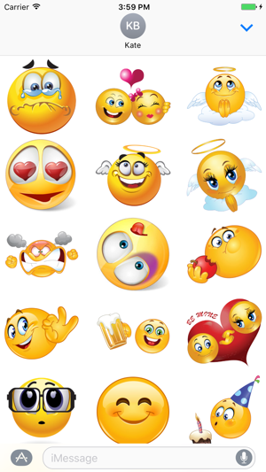 Yellow Smiley - 200+ emoji, sticker for iMessage(圖4)-速報App