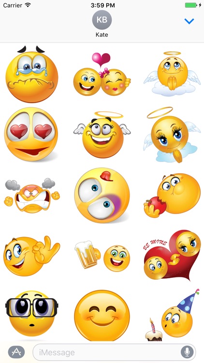 Yellow Smiley - 200+ emoji, sticker for iMessage screenshot-3