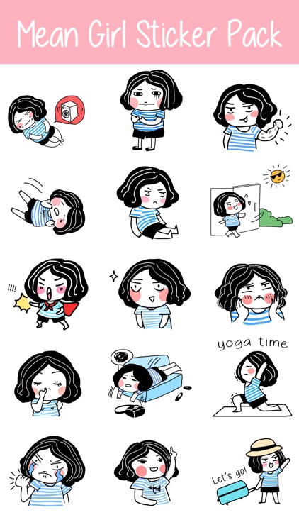 Mean Girl Sticker Pack for iMessage - Young Lady screenshot-3