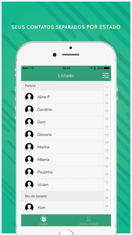 Listado - Últimos contatos adicionados
