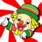 Circus Clown Flying with Balloons: Game for kids