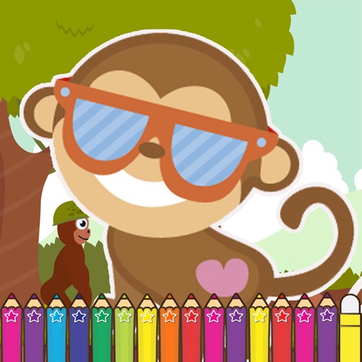 Monkey Coloring Game for Kids Third Edition Icon
