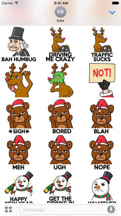 Grumpy Santa Xmas Stickers screenshot-3