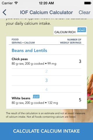 IOF Calcium Calculator screenshot 3