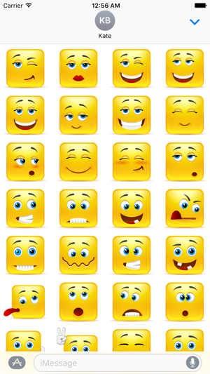 Yellow Square Smiley Emoji Stickers