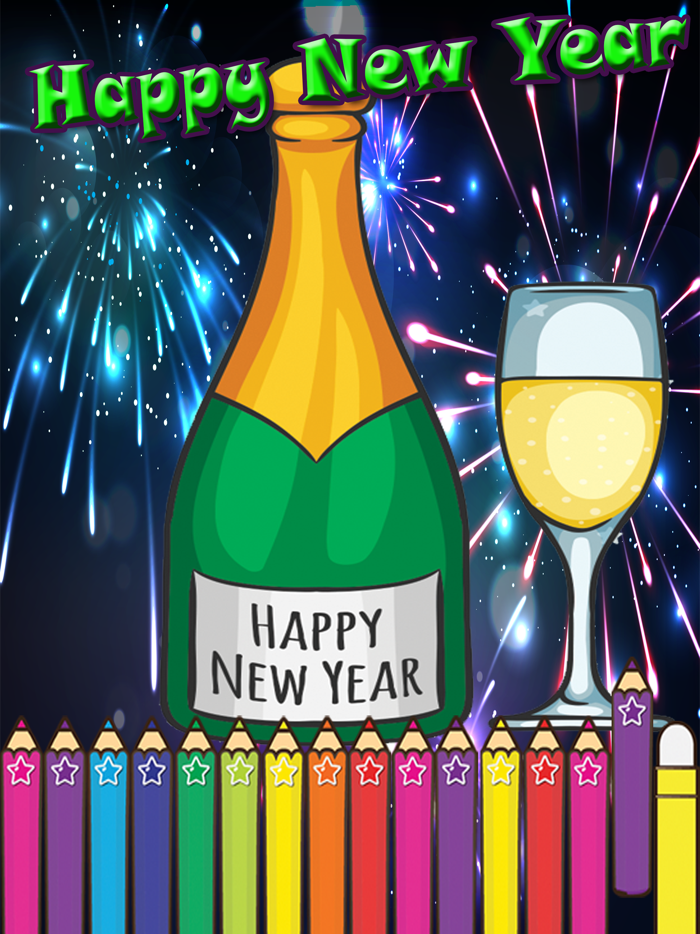 Happy New Year Coloring for kids Holiday Games