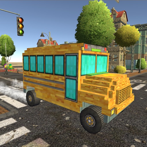 Pixel School Bus Free Style Driving Icon