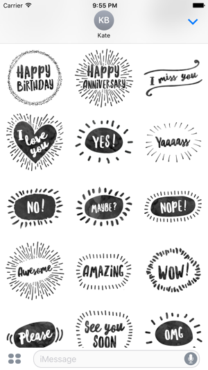 Hello Stickers for iMessage - Black & White ed.(圖5)-速報App