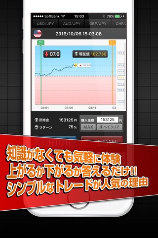 バイナリーオプション無料で練習出来るデモトレシミュレーション screenshot 3