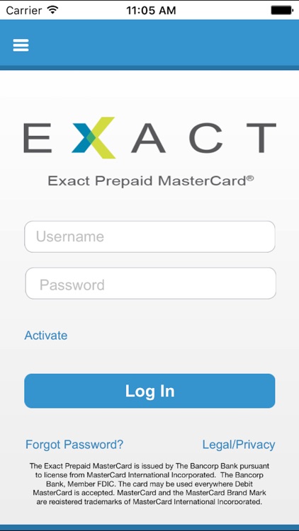 Exact Prepaid MasterCard®