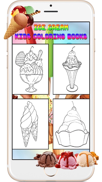 Ice Cream Cartoon Kids Coloring Books for Toddlers screenshot-3