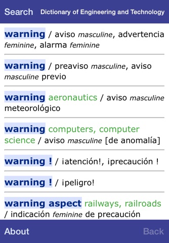 Dictionary Engineering EN-ES screenshot 2