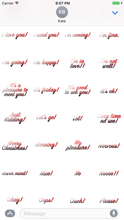 Expressions Red Grey Stickers for iMessage