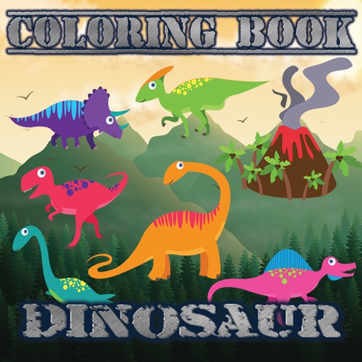 Kids Coloring Book Paint Animals With Dinosaur icon