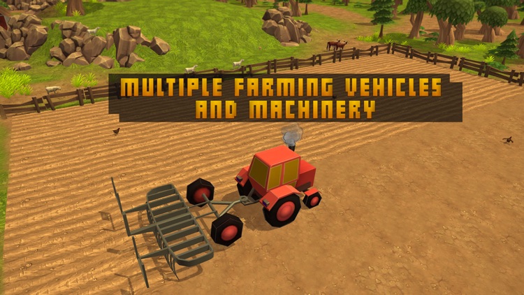 Blocky Farming Simulator USA  Tractor Plow Harvest screenshot-3