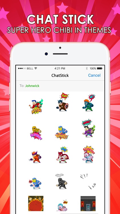 Superhero Emoji Chibi Stickers Keyboard ChatStick