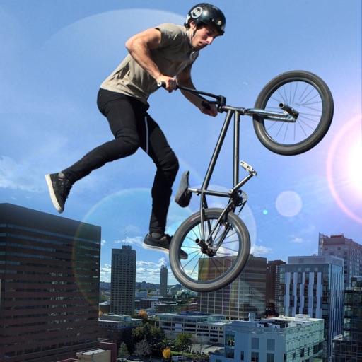 Extreme City Rooftop Free-Style Bike Rider Stunts