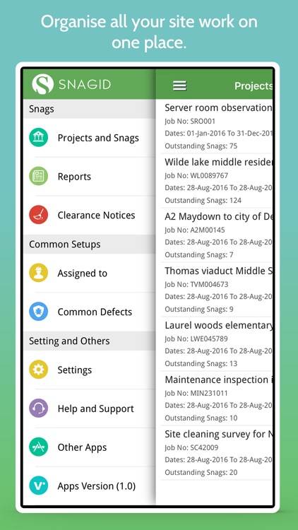 SnagiD-Manage Projects, Locations, Defects, Issues