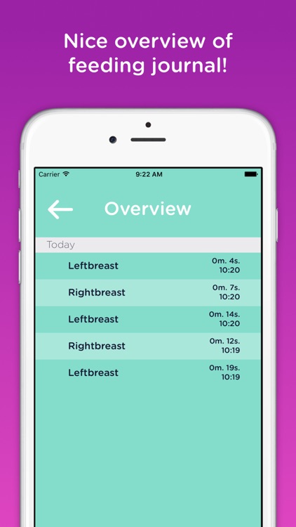 BabyMilk - a journal for breastfeeding