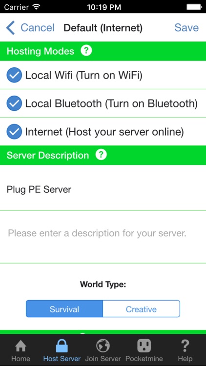 Plug for Minecraft PE