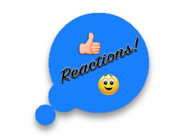 180 reaction stickers in six colours - sad, happy, like, don't like, crying, bye, and many more reactions to express yourself in a conversation