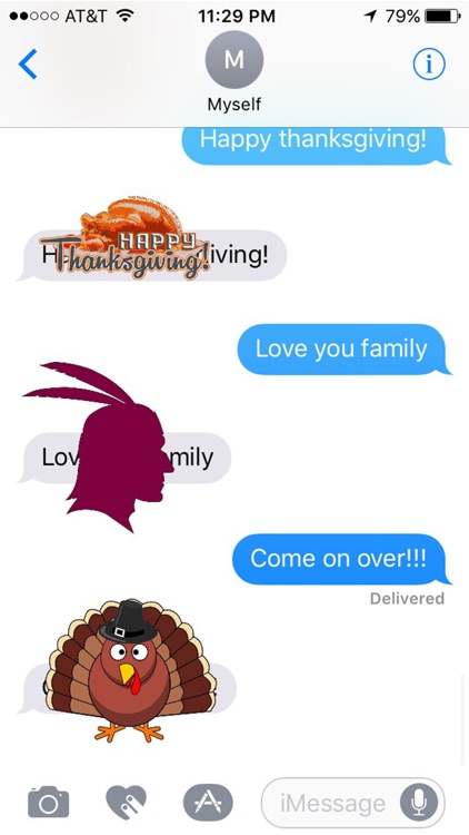 Thanksgiving Stickers for iMessage Chat