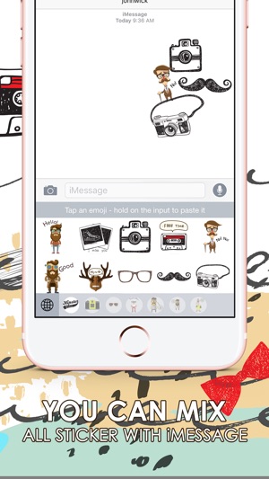 Hipster Emoji Stickers Keyboard Themes ChatStick(圖3)-速報App