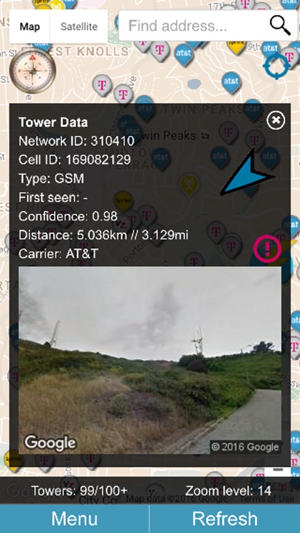 Cellular Signal Booster - 4G network tower locator