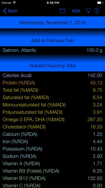 Nutrient Tracker: Fish