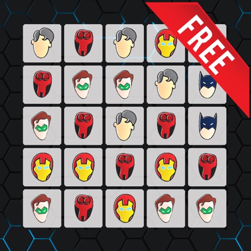 Cards Matchup and Merge images Comic Heroes Masks iOS App