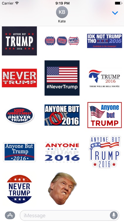 Never Donald Trump for President 2016 Stickers screenshot-3