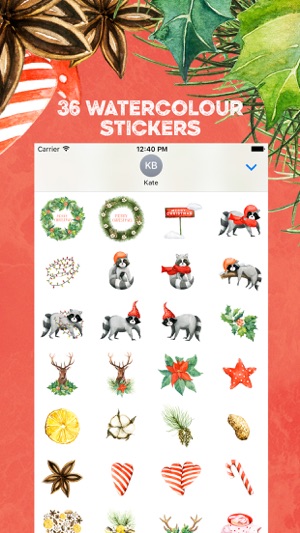 Christmas Watercolor Stickers(圖1)-速報App