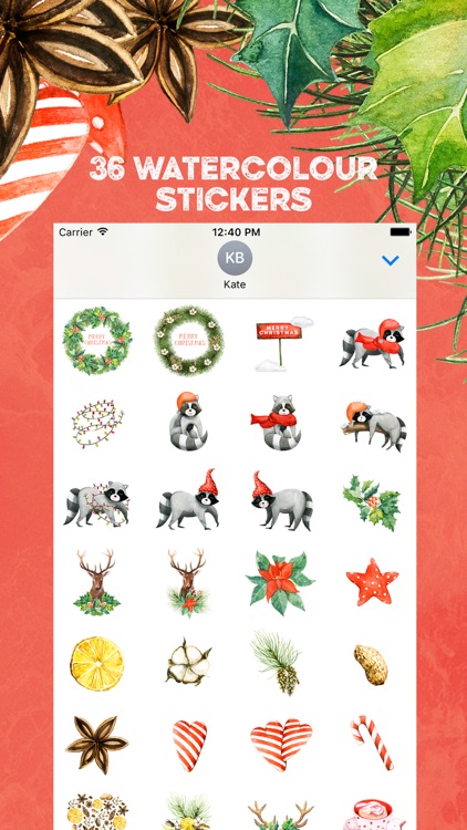 Christmas Watercolor Stickers