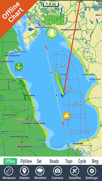 Lake George New York HD GPS fishing chart offline