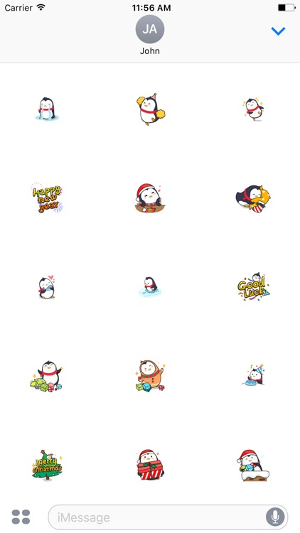 Merry Christmas PenGuins Animated Stickers