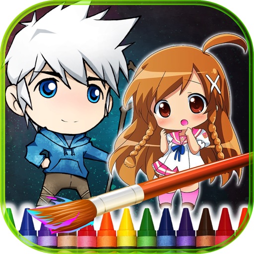 Anime Chibi Coloring Book Icon