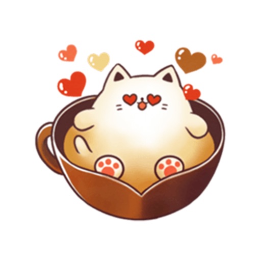 Cat Sweet Cappuccino Sticker