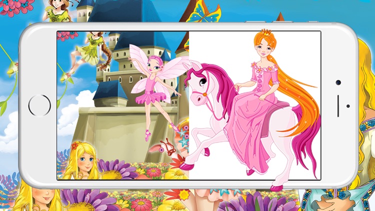 Solve Fairy & Princess Cartoon Coloring Book Kids screenshot-3