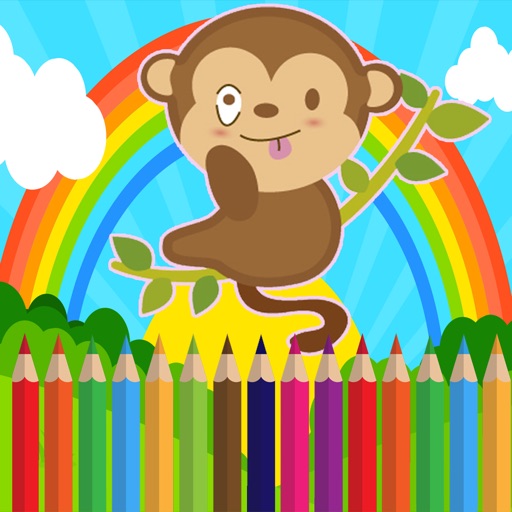 Monkey Coloring For Kids learning Fifth Edition Icon