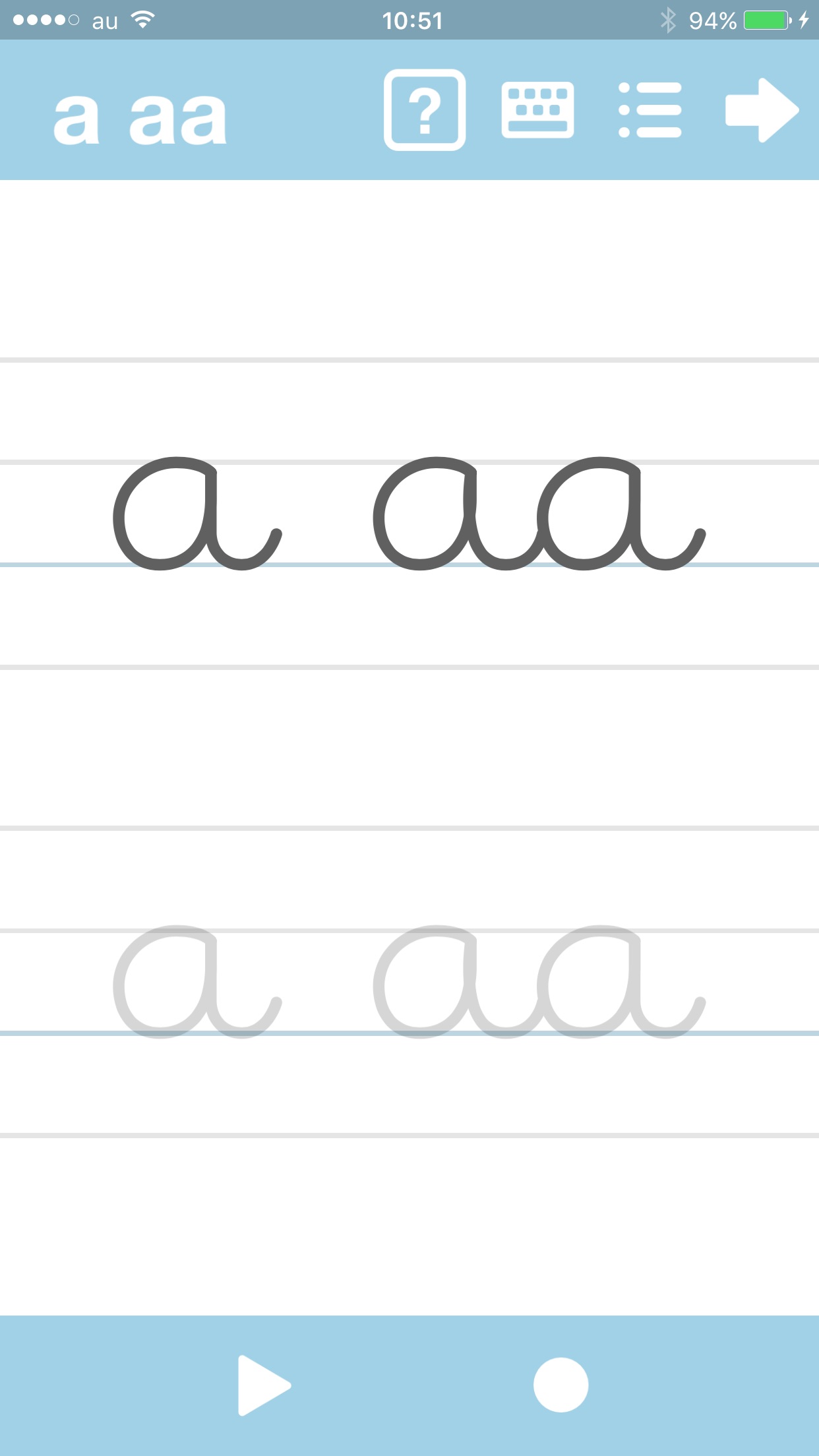 Screenshot do app Cursive Writing App@ abCursive