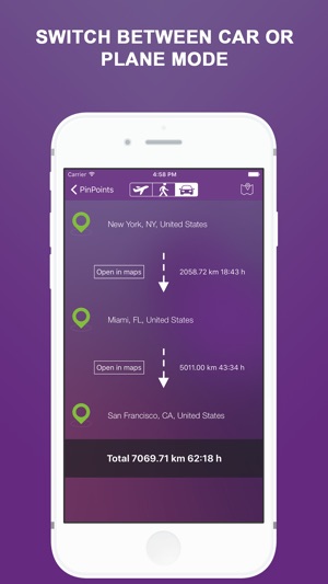 Pin Points - Flight, Driving Distance Ca