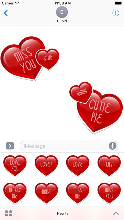 Conversation Heart Stickers for Valentines Day