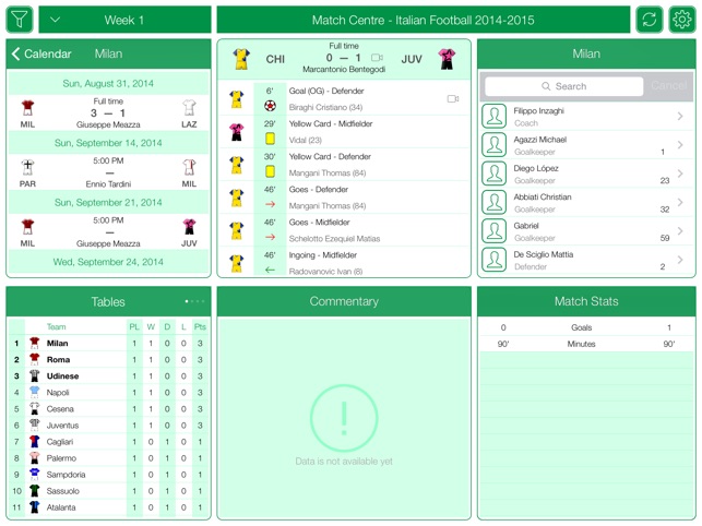 Italian Football Serie A 2015-2016 - Match Centre(圖2)-速報App