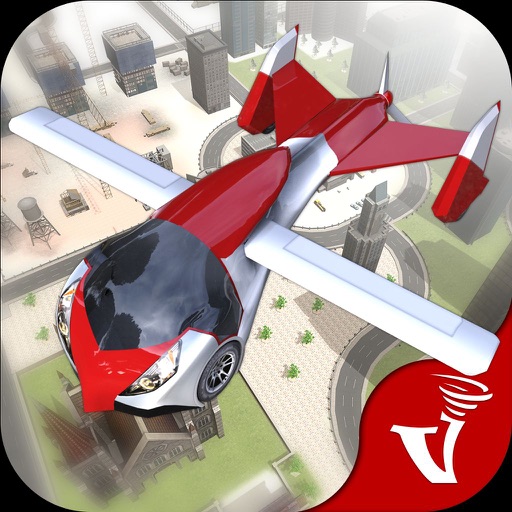 Flying Car Driving Simulation Icon